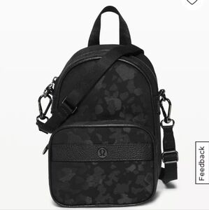 Lululemon Now And Always Black Camo Convertible Mini Crossbody Backpack